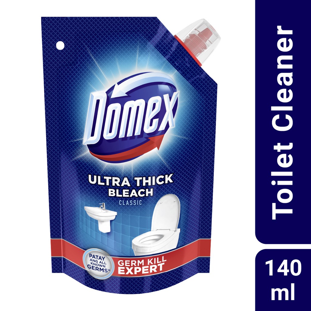 Domex Ultra Thick Bleach Toilet Cleaner Classic 140ML Pouch Shopee