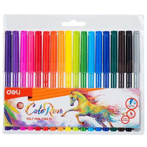 Deli ColoRun Felt Coloring Pen 18 colors Shopee Philippines