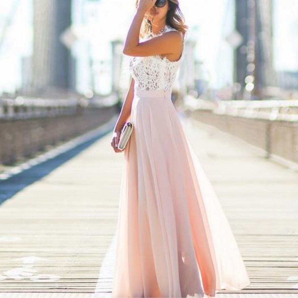 lace and chiffon dress