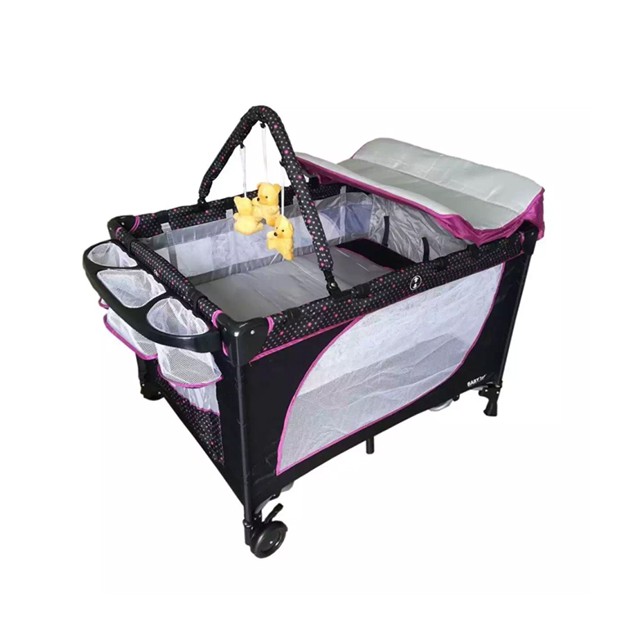 purple playpen for baby