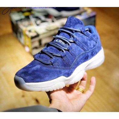 jordan 11 blue suede low