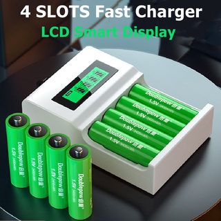 Ni-MH Battery Compact Charger for 1.2V AA AAA Rechargeable Batteries Fast Charging 4 Slots