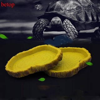✣☏✘BETOP Resin Reptile Tortoise Feeding Bowl Food Water Dish Gecko Snake Vivarium Feeder