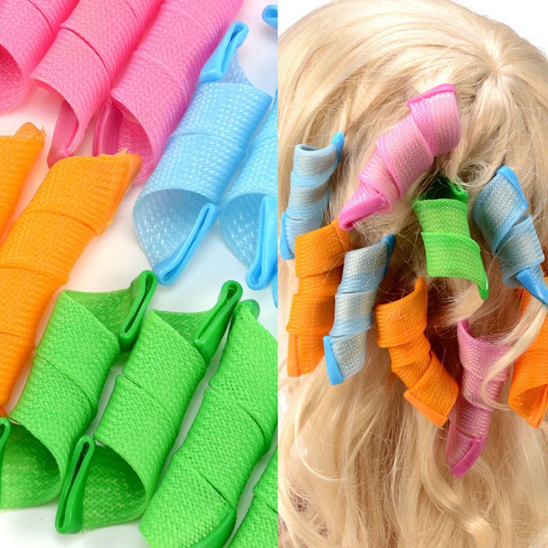 18 Pcs Set Hair Long Magic Hair Curlers Spiral Rollers Shopee