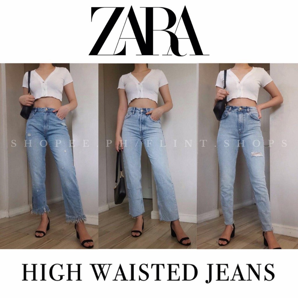 zara straight leg high rise jeans