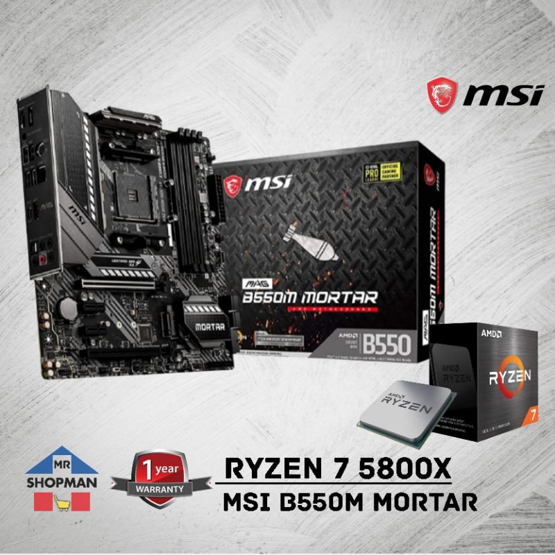 AMD Ryzen 7 5800X Processor w/ MSI B550M Mortar Motherboard Bundle
