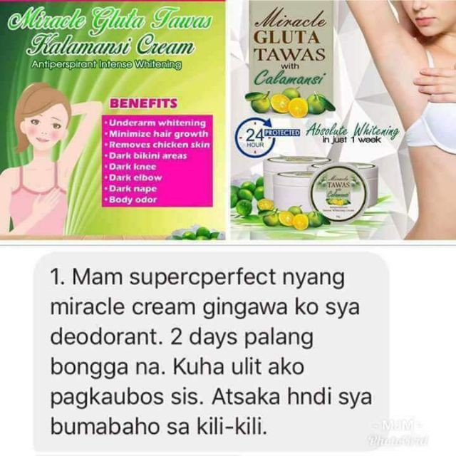 (100% Authentic) Miracle Tawas with Calamansi Whitening Cream 10g (Proven Effective)