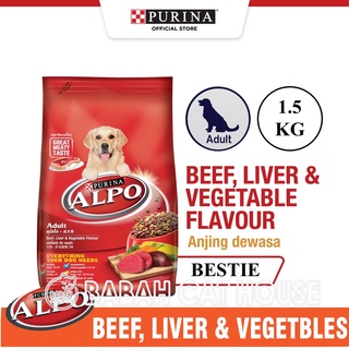 Alpo Beef Liver 1.5 Kg Breastfeeding Pregnant Dog Dry Food Adult Pets Golden Retriever Long Fur Feed Alfo and Vegetable High Calcium Freshpack