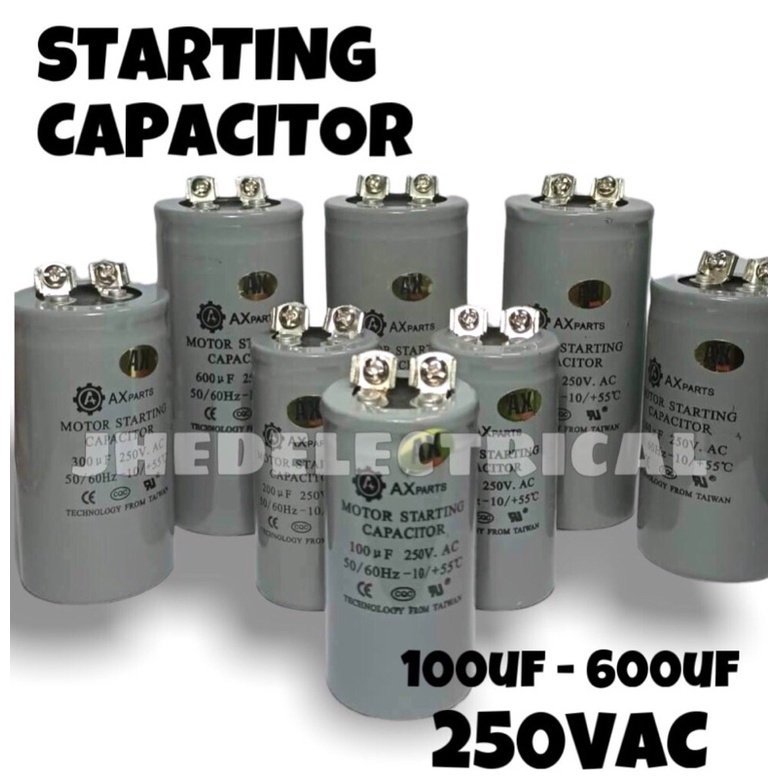 250VAC STARTING CAPACITOR 600uf / 500uf / 450uf / 400uf / 300uf / 250uf ...