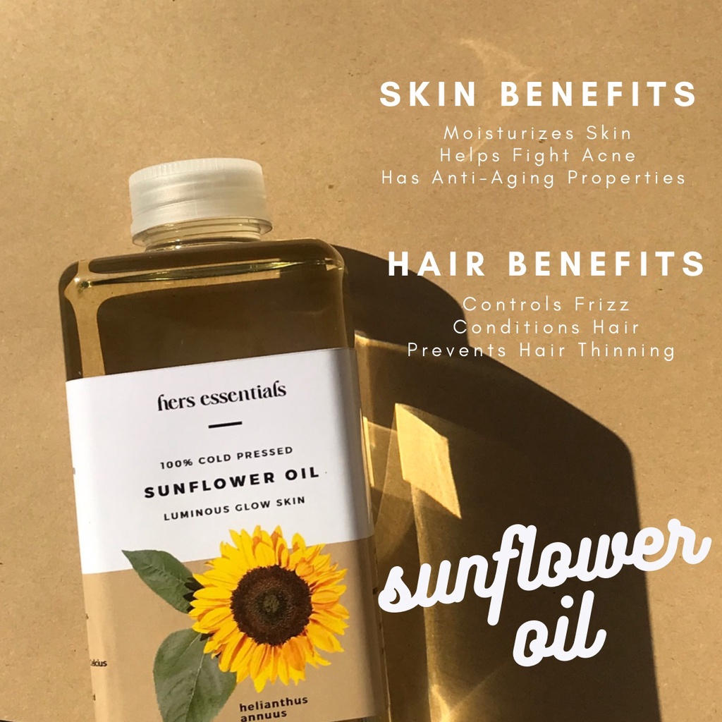 hers essentials 520ml Cold-Pressed Pure Sunflower Oil Carrier Oil | Shopee  Philippines