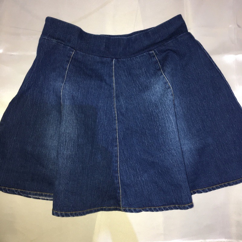 Pleated Skater Denim Skirt (Ukay) | Shopee Philippines