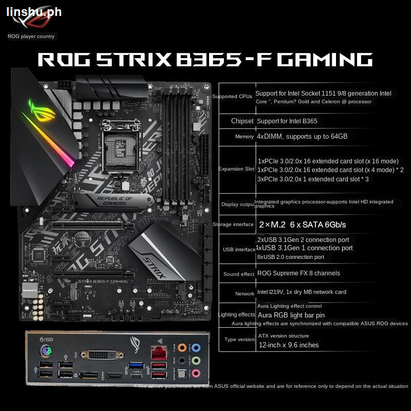 ஐasus Rog Strix 65 F Gaming Prodigal Eye 1151 Pin Desktop Computer Office Game 60 Upgrade Atx Motherboard Flagship Store Big Board Shopee Philippines