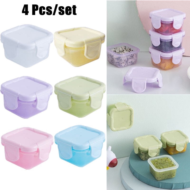 4 pieces of BPAfree baby food storage container snack box portable