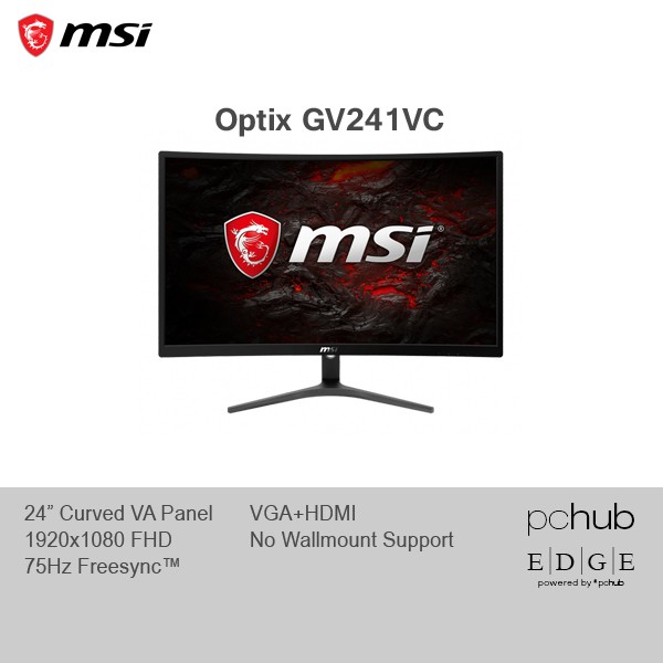 Msi Optix Mag G241vc Led Curved Freesync 75hz Hdmi Vga Shopee Philippines