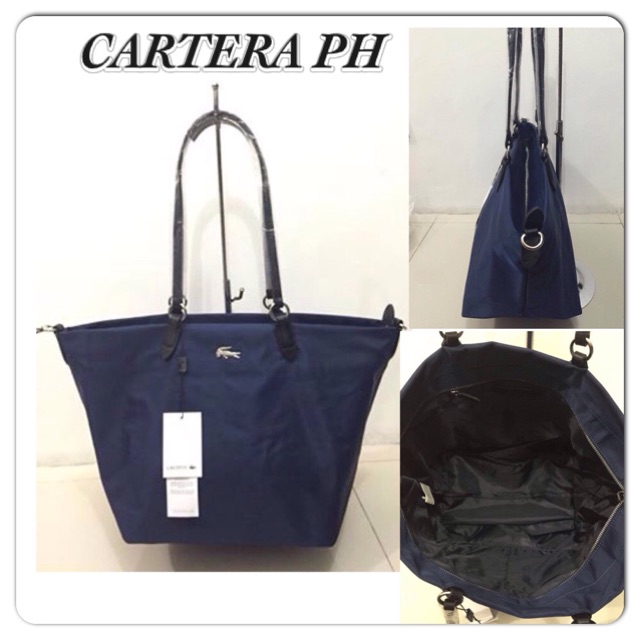 lacoste bag navy blue