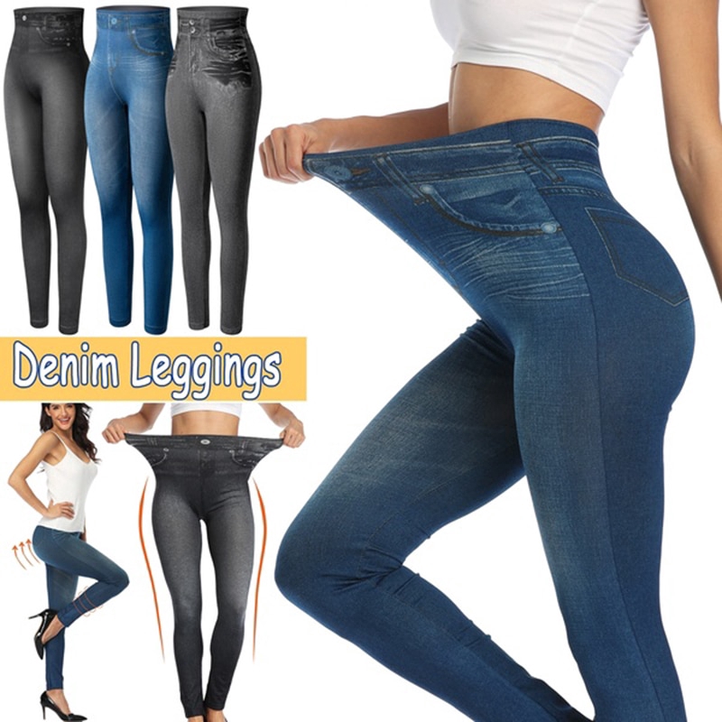 high waist jean leggings