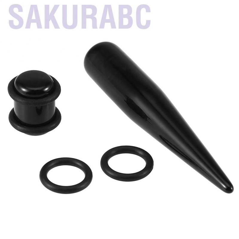 Sakurabc 36pcs Acrylic Tapers & Flesh Tunnels Ear Gauges Stretching Expanding Kit 14G-00G（Black） - i #5