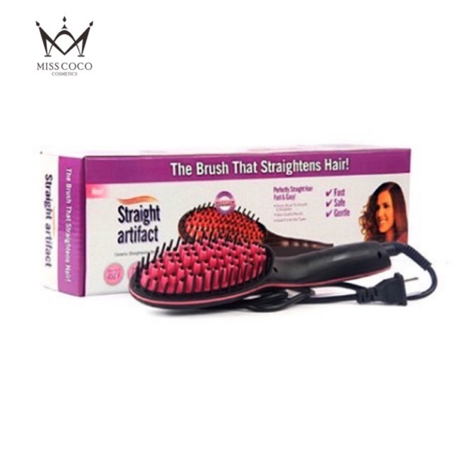 silky straight ceramic hair straightening brush