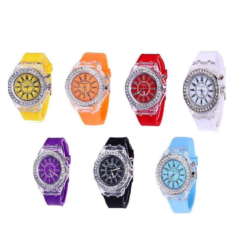 Clearance priceColorful Rhinestone Led Sport Watches Luminous Glowing Women Quartz Watch