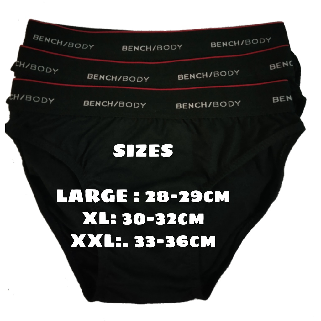 Bench All Black Cotton Men's Brief 3 in 1 Pack