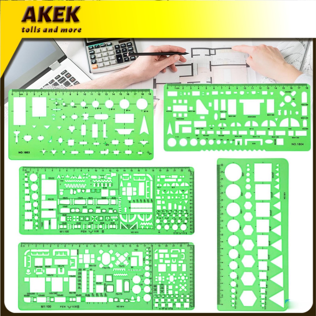 Pcs Architect Multi Purpose Drawing Template Set House Plan Interior