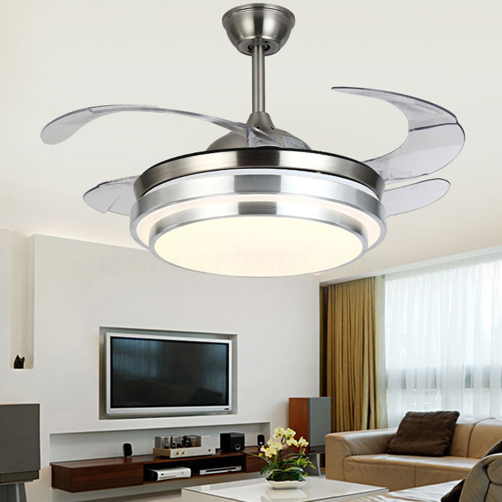 Love 42 Retractable Blade Hidden Ceiling Fan W Led Lig Shopee