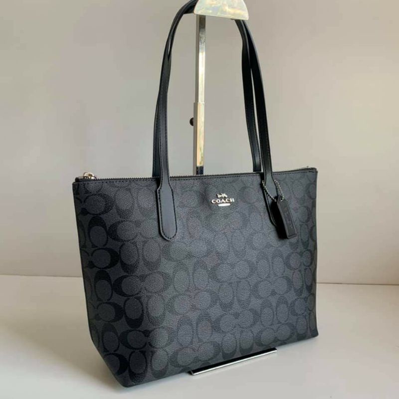 ZIP TOP TOTE IN SIGNATURE CANVAS(coach 4455) | Shopee Philippines