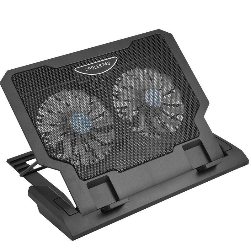 COOLER PAD ADJUSTABLE LAPTOP STAND WITH DUAL COOLING FAN WITH LED LIGHT