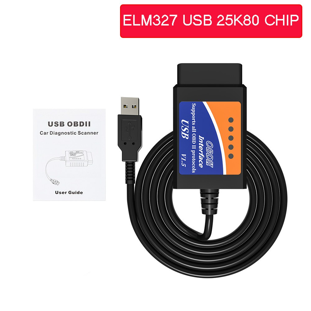 ELM327 USB V1.5 PIC18F25K80 Chip For Windows Supports All OBD2