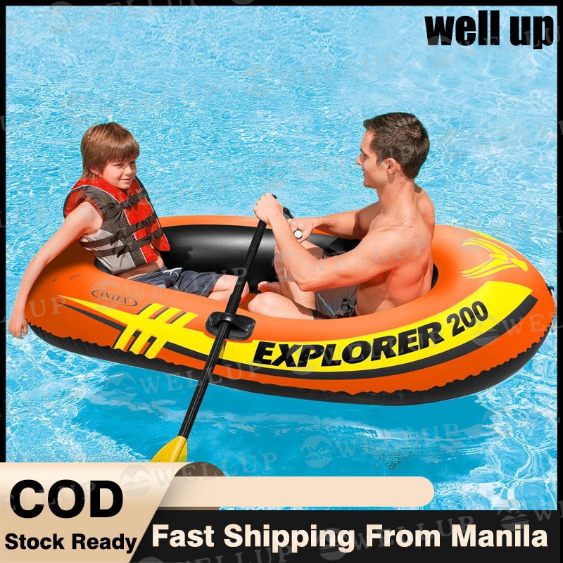 INTEX Inflatable Boat Kayak Thickened PVC Paddle Rafting Boat Shopee