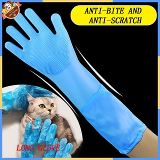 pet glove dog and cat bath gloves/massage brush/extended section/anti-scratch/bite/dog training special artifact