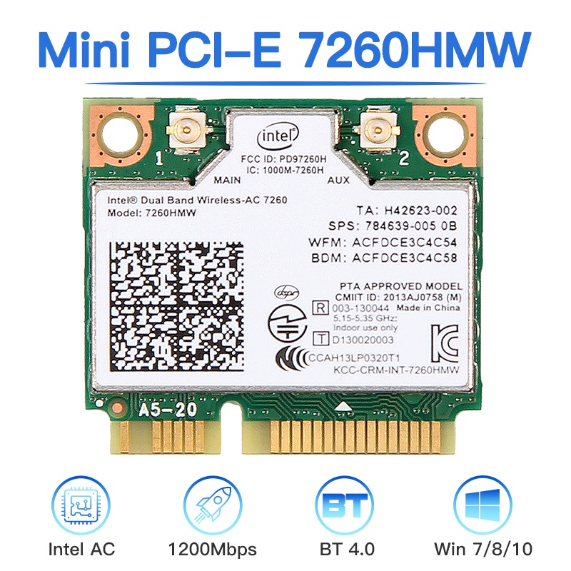 Wireless Dual Band Wifi 7260 Intel 7260 7260HMW AC Dual Band WiFi BT 4. ...