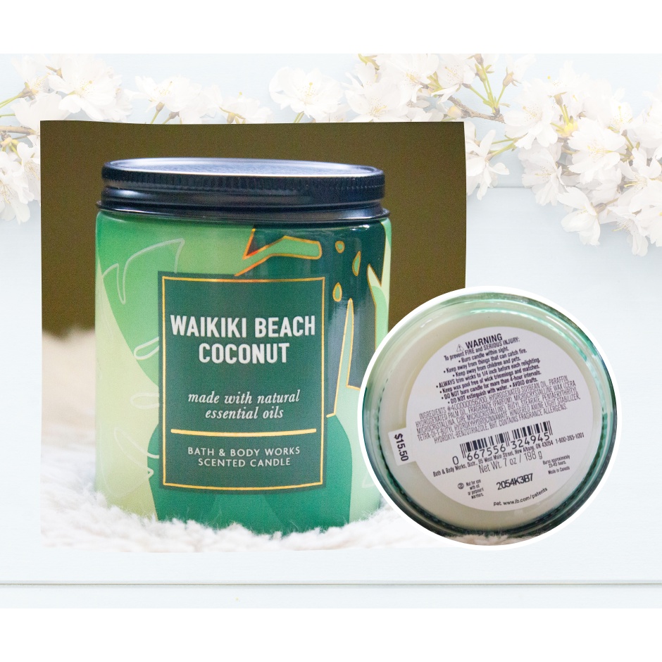 Bath & Body Works WAIKIKI BEACH COCONUT 1Wick Candle Shopee Philippines