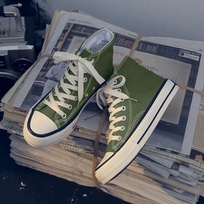 olive green canvas shoes