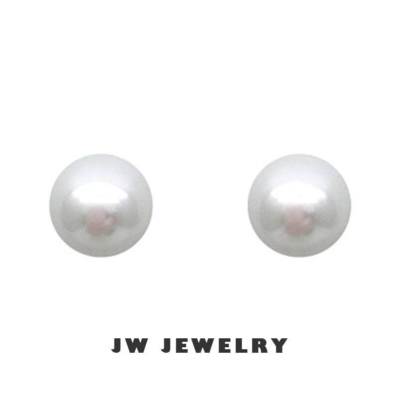 WK90119 Hiqmic 925 Sterling Silver Pearl Ear Stud Earrings Piercing for Women Zirconia & White Gold Plated Fashion Jewelry Gifts 
