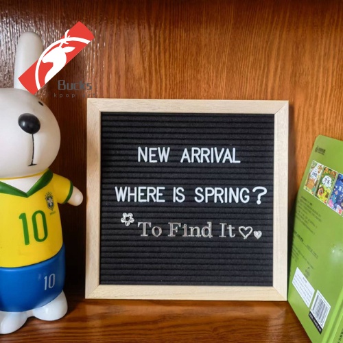 DIY Felt Letter Board Wooden Frame Changeable Symbols Numbers Message