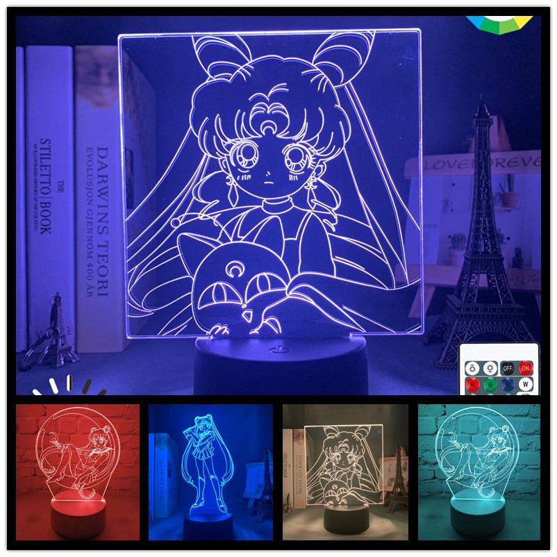 Sailor Moon Night Light For Girls Bedroom Decor Touch Remote Colors Changing Bedside Lamp Cool Gift For Anime Girl Shopee Philippines