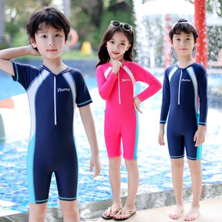 PROTAURI Baby Boys Girls Colorful Fish One-Piece Rash Guard Long Sleeve Swimsuit UV Protection Swimwear with Cap 