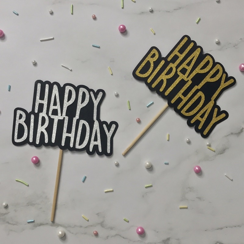 Happy Birthday Cake Topper Cardstock Shopee Philippines