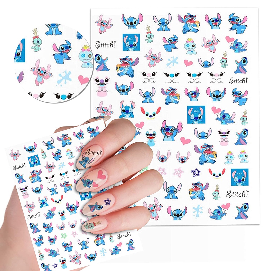 Lilo and Stitch Waterslide Nail Decals 3D SelfAdhesive Nail Art