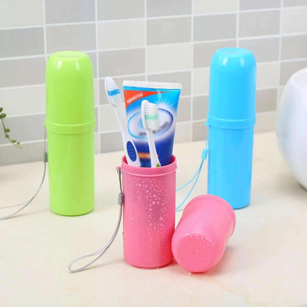 Protable Outdoor Travel Toothbrush Storage Box Holder Tooth Mug Bath