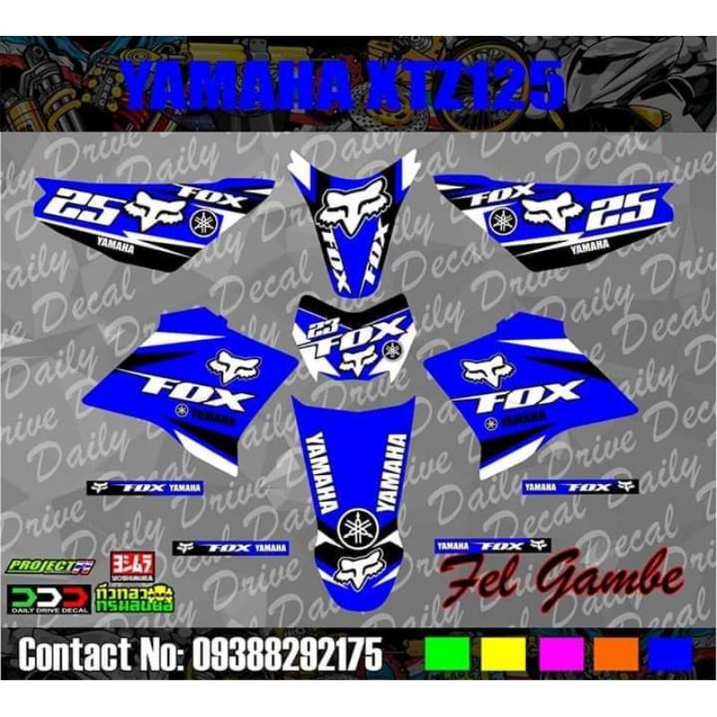 yamaha Xtz 125 decals (FOX) Shopee Philippines