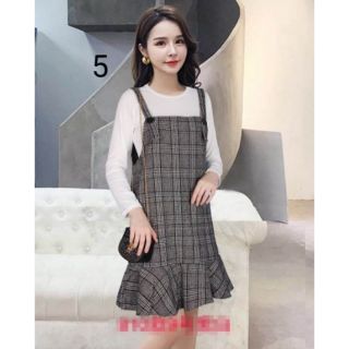 2n1 new style checkered dress w/white t 