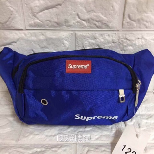 supreme waist bag blue