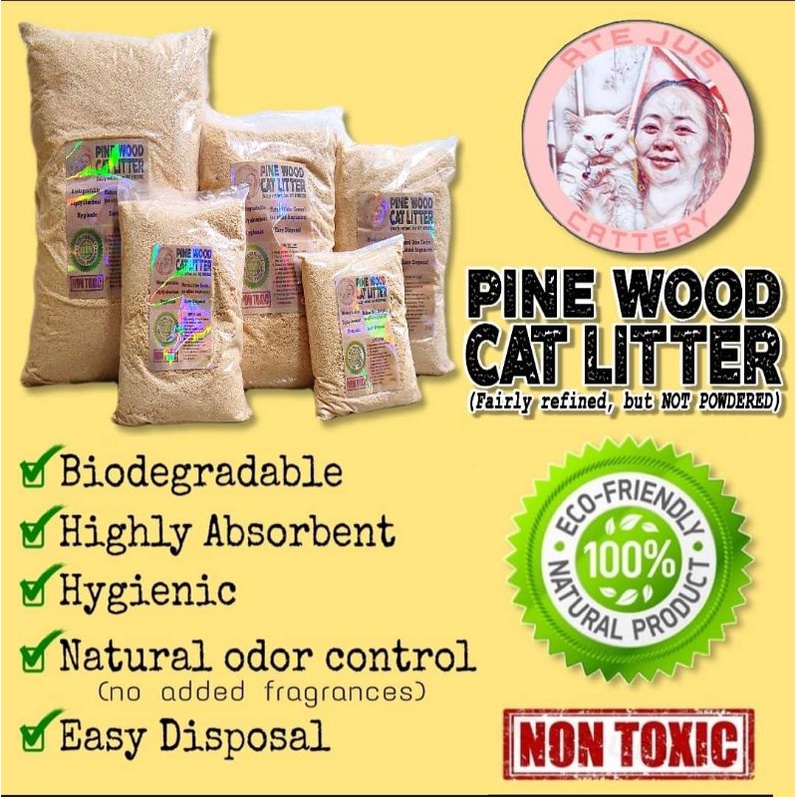3L Ate Jus Cattery Pine Wood Sawdust Cat Litter fairly refined but NOT POWDERED Shopee Philippines