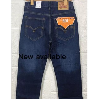 new available Plus Big Size denim blue straight cut cotton comfortable maaong jeans for men's