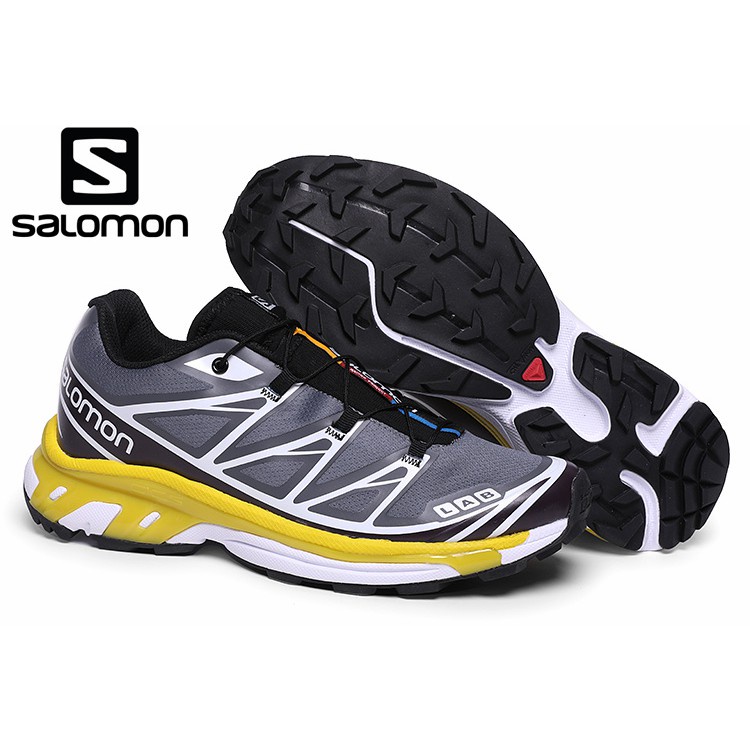 Salomon Hiking sport Shoes retro XT6 Dark gray black yellow 40-47