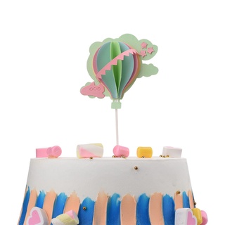Hot Air Balloon Cake Topper Birthday Romantic 3D Cloud Airplane Cake Decoration #7