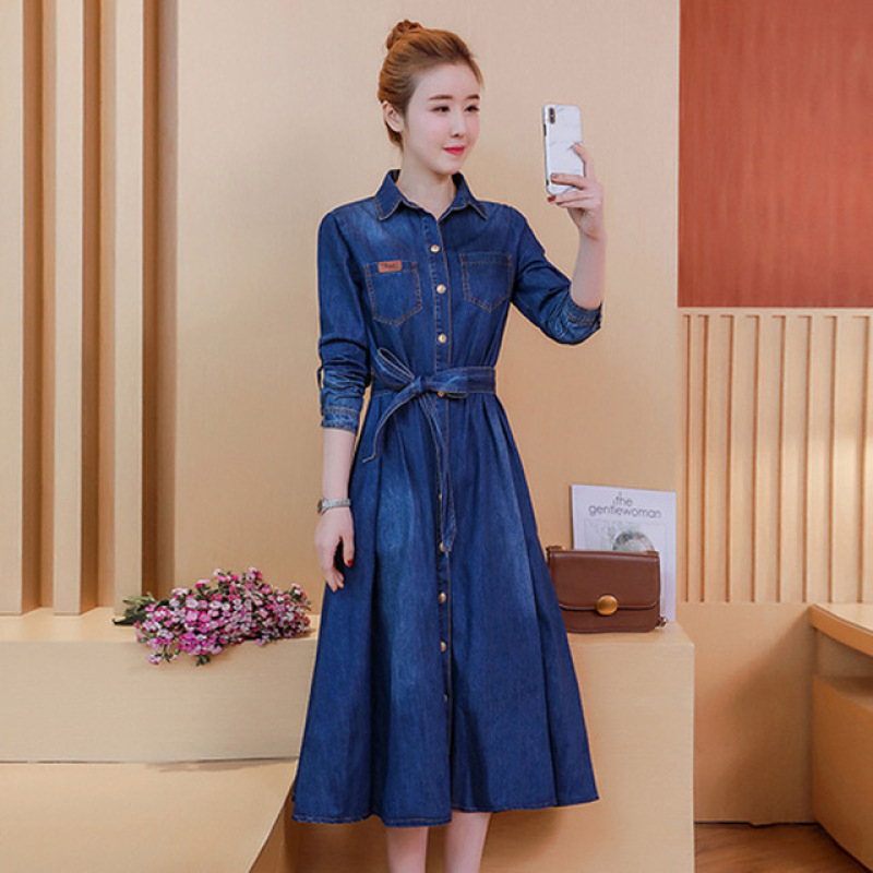 long denim dresses with sleeves