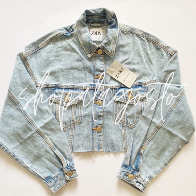 zara cropped jean jacket